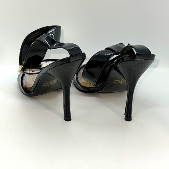 Black Patent Ankle Strap High Heels Sandals. Size 7. - Picture 3 of 7